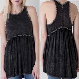 POL crochet trimmed tank top